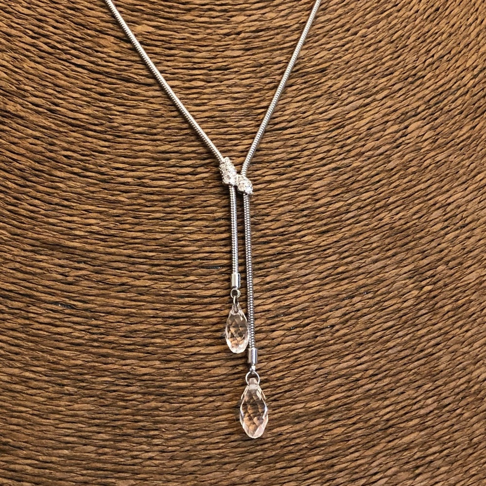 Swarovski Silvertone Y-necklace‎